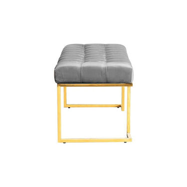 Hocker samtiger Polyesterbezug Zierknopf - Steppung & goldenes Edelstahlgestell – Rarity 225 | Kayoom - Esszett Luxury | Stilvolles Wohnen mit Charakter