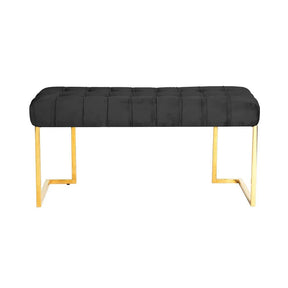 Hocker mit Samtbezug, Knopfheftung & goldenem Edelstahlgestell – Rarity 225 | Kayoom - Esszett Luxury | Stilvolles Wohnen mit Charakter