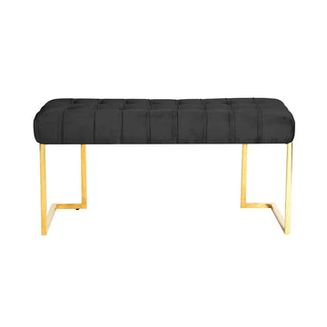Hocker mit Samtbezug, Knopfheftung & goldenem Edelstahlgestell – Rarity 225 | Kayoom - Esszett Luxury | Stilvolles Wohnen mit Charakter