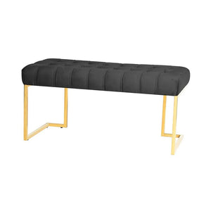 Hocker mit Samtbezug, Knopfheftung & goldenem Edelstahlgestell – Rarity 225 | Kayoom - Esszett Luxury | Stilvolles Wohnen mit Charakter