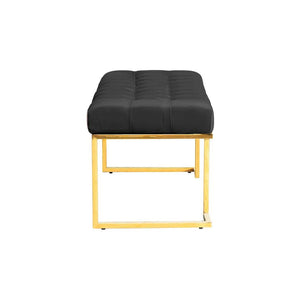 Hocker mit Samtbezug, Knopfheftung & goldenem Edelstahlgestell – Rarity 225 | Kayoom - Esszett Luxury | Stilvolles Wohnen mit Charakter