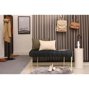 Hocker mit Samtbezug, Knopfheftung & goldenem Edelstahlgestell – Rarity 225 | Kayoom - Esszett Luxury | Stilvolles Wohnen mit Charakter