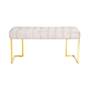 Hocker mit Samtbezug, Knopfheftung & goldenem Edelstahlgestell – Rarity 225 | Kayoom - Esszett Luxury | Stilvolles Wohnen mit Charakter