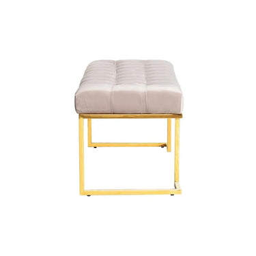 Hocker mit Samtbezug, Knopfheftung & goldenem Edelstahlgestell – Rarity 225 | Kayoom - Esszett Luxury | Stilvolles Wohnen mit Charakter