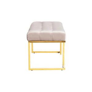 Hocker mit Samtbezug, Knopfheftung & goldenem Edelstahlgestell – Rarity 225 | Kayoom - Esszett Luxury | Stilvolles Wohnen mit Charakter