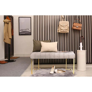 Hocker mit Samtbezug, Knopfheftung & goldenem Edelstahlgestell – Rarity 225 | Kayoom - Esszett Luxury | Stilvolles Wohnen mit Charakter