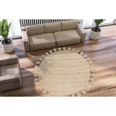 Teppich – Natural Wolle, Weiche Struktur, Edles Design, 160 cm - Bohist 325 | Kayoom