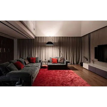 Floor lamp made of metal & concrete with fabric shade and modern design – Campanula | Maytoni