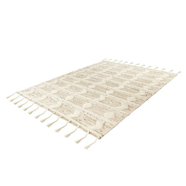Teppich – Creme Khaki Wolle, Weiche Struktur, Edles Design, 150 cm - Bohist 425 | Kayoom