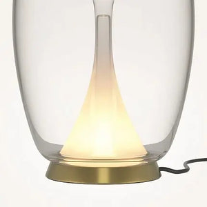 Tischleuchte – Goldfarbenes Aluminium, Klarer Glasschirm, 9 W Leistung, IP20 Schutzart, Ø20 cm - Splash | Maytoni