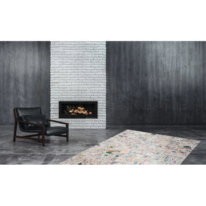 Teppich – Elfenbein Ton, Echtes Leder, Metallfolie 150 cm - Rocket 310 | Kayoom