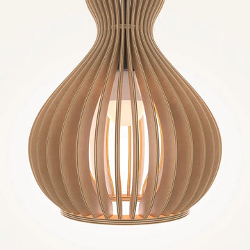Pendant Lamp Black Metal & Wood Modern Design & Integrated LED – Roots | Maytoni