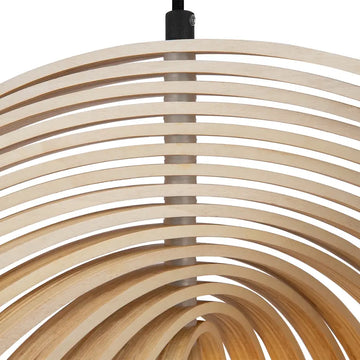 Pendant Lamp Black Metal & Wood Modern Design & Integrated LED – Roots | Maytoni