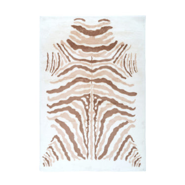 Teppich – Elfenbein Weiß Taupe, Wildes Muster, Weicher Flor, 160 cm - Rabbit Animal 425 | Kayoom