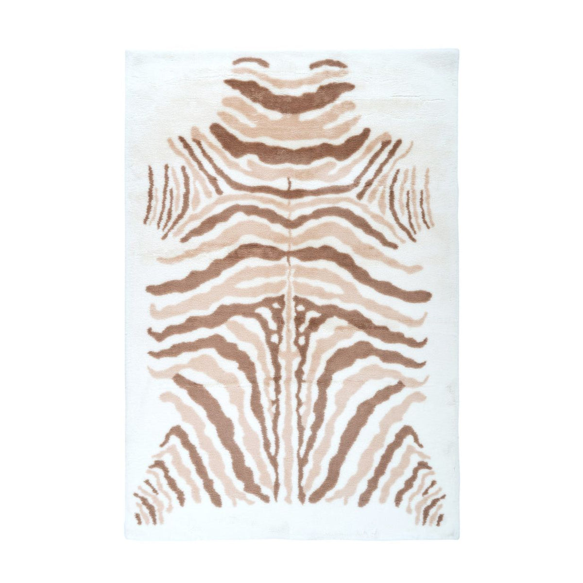 Teppich – Elfenbein Weiß Taupe, Wildes Muster, Weicher Flor, 160 cm - Rabbit Animal 425 | Kayoom