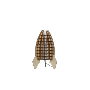 Tischleuchte – Raketenform Design, Natürliches Holz, Offene Struktur - Aviator | Kayoom