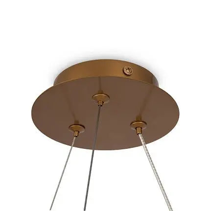 Pendant Lamp Gold-coloured Metal Frame 4 Amber Glass Ovals 4×E14 40W – Balance | Maytoni