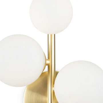 Wall lamp satin brass finish with white opal glass spheres – Dallas | Maytoni