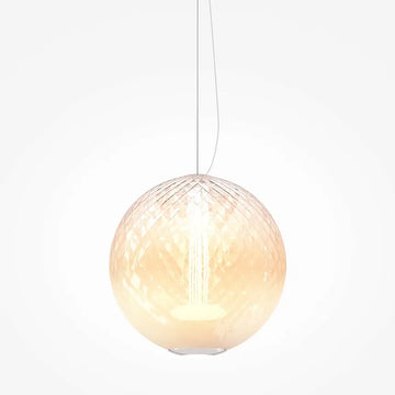 Pendant Lamp Chromed Metal Base Iridescent Glass & Integrated LED – Bruma | Maytoni