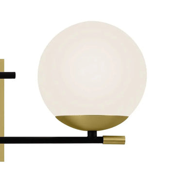 Wall light with black and gold finish and white opal glass shade – Nostalgia | Maytoni