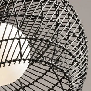 Pendant light braided basket white glass diffuser – Cane | Maytoni