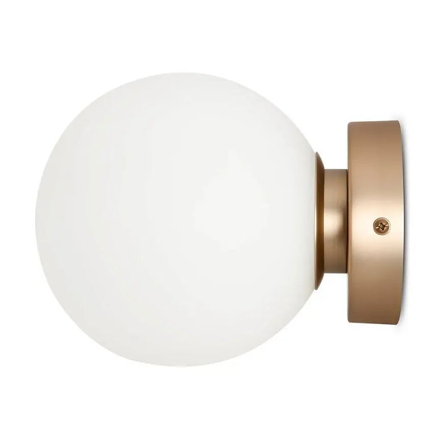 Wall Light Gold, Metal Frame, Matte White Glass Shade – Basic form | Maytoni