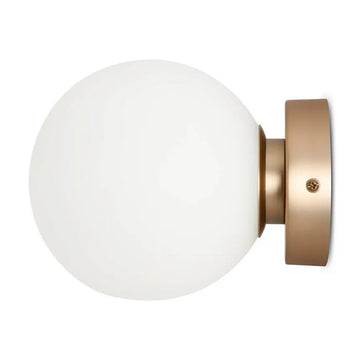 Wall Light Gold, Metal Frame, Matte White Glass Shade – Basic form | Maytoni