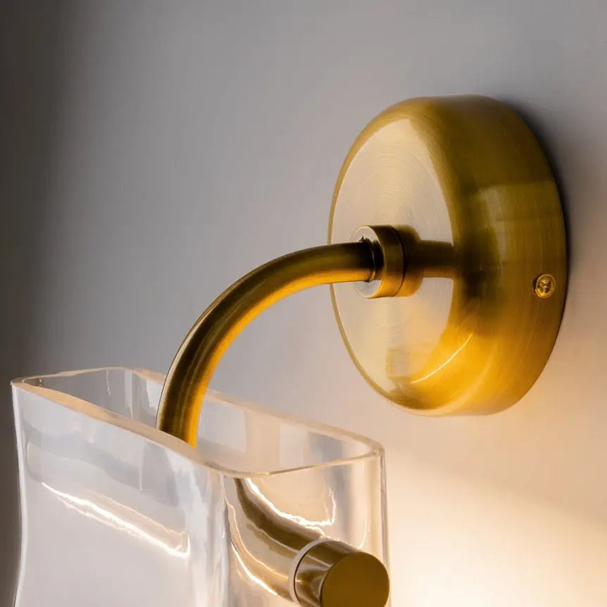 Brass wall light, metal base, transparent glass sphere, integrated 8W LED 3000K – Cabaret | Maytoni