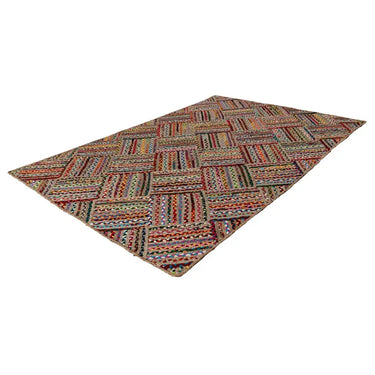 Teppich – Gewebtes Muster, Handgeknüpfte Verarbeitung, Mehrfarbiger Look - Tulum 355 | Kayoom
