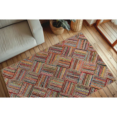 Teppich – Gewebtes Muster, Handgeknüpfte Verarbeitung, Mehrfarbiger Look - Tulum 355 | Kayoom