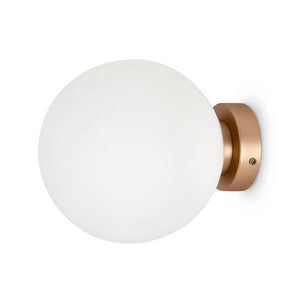 Wall lamp Gold, metal frame, matt white glass shade – Basic form | Maytoni