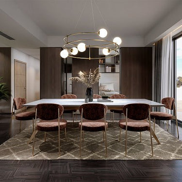Pendelleuchte Matt Goldfarbener Metallrahmen 6 Glasschirme 6×G9 40 W – Balance | Maytoni - Esszett Luxury | Stilvolles Wohnen mit Charakter