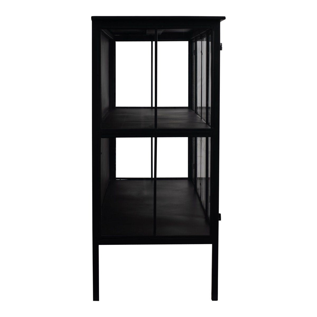 Vitrinenschrank – Schwarzes Eisen, Glas Türen, Industrieller Stil - Cave | PTMD