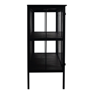 Vitrinenschrank – Schwarzes Eisen, Glas Türen, Industrieller Stil - Cave | PTMD