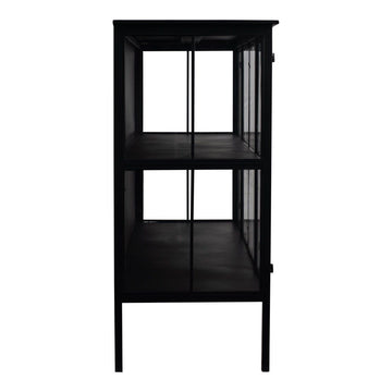 Vitrinenschrank – Schwarzes Eisen, Glas Türen, Industrieller Stil - Cave | PTMD