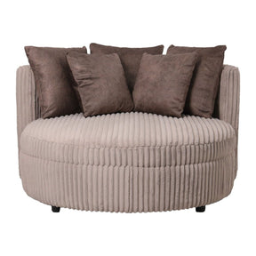 Sessel - Fayen Cord 121.0 x 121.0 x 68.0 cm Taupe mit minkfarbenen Kissen 1 von PTMD - Esszett Luxury | Stilvolles Wohnen mit Charakter