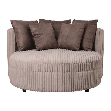 Sessel - Fayen Cord 121.0 x 121.0 x 68.0 cm Taupe mit minkfarbenen Kissen 1 von PTMD - Esszett Luxury | Stilvolles Wohnen mit Charakter
