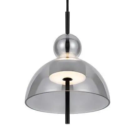Pendant Lamp Matte Black Metal Frame Smoke Gray Oval Glass LED 12W 3000K – Bangkok | Maytoni