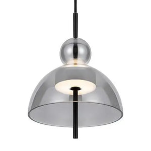 Pendant Lamp Matte Black Metal Frame Smoke Gray Oval Glass LED 12W 3000K – Bangkok | Maytoni