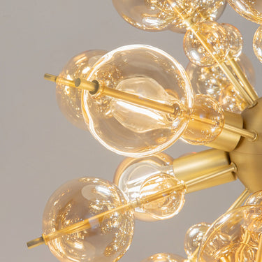 Pendant Lamp Brass-colored Metal Amber Glass Spheres Chandelier Design – Bolla | Maytoni