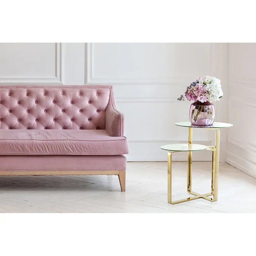 Tisch Edelstahlgestell Glasplatten handgefertigt – Catrice 125 | Kayoom - Esszett Luxury | Stilvolles Wohnen mit Charakter