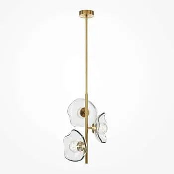 Pendant lamp Modern brass metal and cast glass accent with elegant design – Miracle | Maytoni