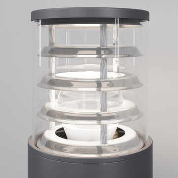 Landscape Luminaire grey aluminium & glass cylinder (1× E27, max. 60 W, IP 54) – O576FL-01GR | Maytoni
