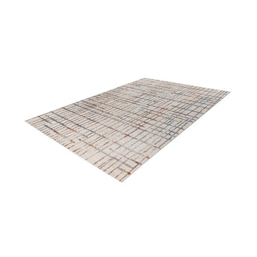 Teppich – Polyester Oberfläche, Geometrisches Raster Muster, Creme Farbe, 160 x 230 cm - Jaka 225 | Kayoom