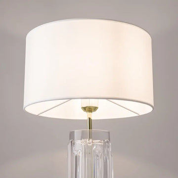 Table Lamp Sculptural Glass Fabric Shade & Elegant Accent – Muse | Maytoni