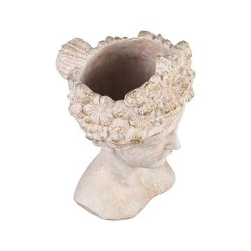 Statue – Creme Zement, Gesichtsskulptur Design, Menschliche Form, Hoch - Sherlene | PTMD