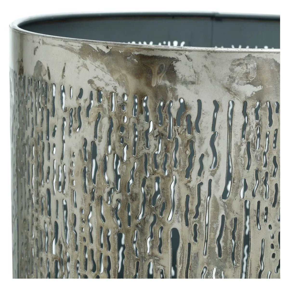 Stehleuchte – Graues Eisen, Antike Optik, Perforiertes Design, M - Shavi | PTMD