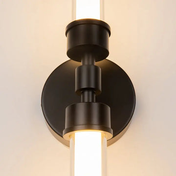 Wall light with black finish and transparent & white glass diffuser – Stelo | Maytoni