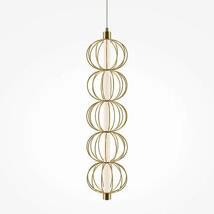 Pendant Lamp Golden Finish Dome Shade & Integrated LED – Golden Cage | Maytoni