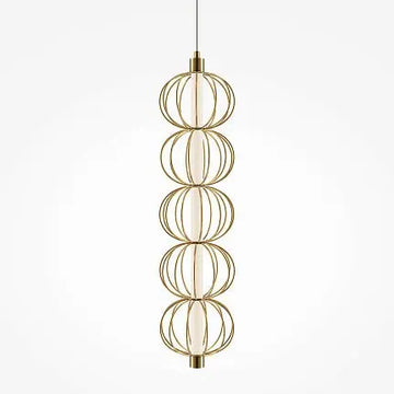 Pendant Lamp Golden Finish Dome Shade & Integrated LED – Golden Cage | Maytoni